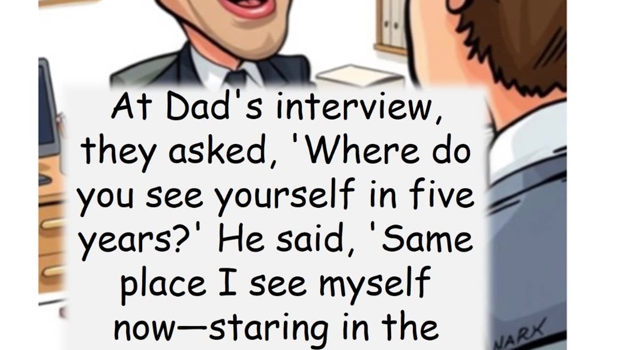 Dad’s Epic Job Interview Answer 😂👨‍🦰 #DadJoke #ViralFun