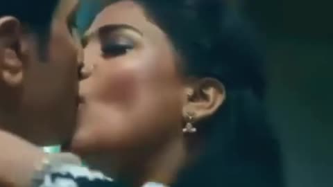 A loving couple feels the kiss