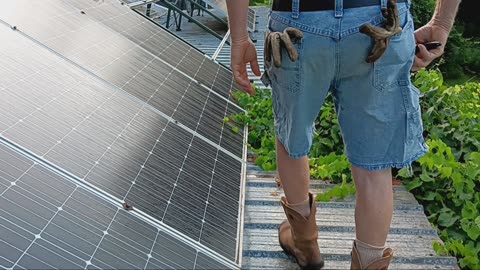 Solar panel maintenance.
