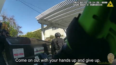 LAPD bodycam shows SWAT, K9 taking suspect into custody after using less-lethal and OIS on armed man