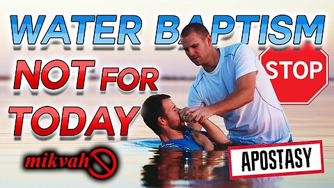 Water Baptism is 100% NOT Required today for any reason. It is NOT Biblical.