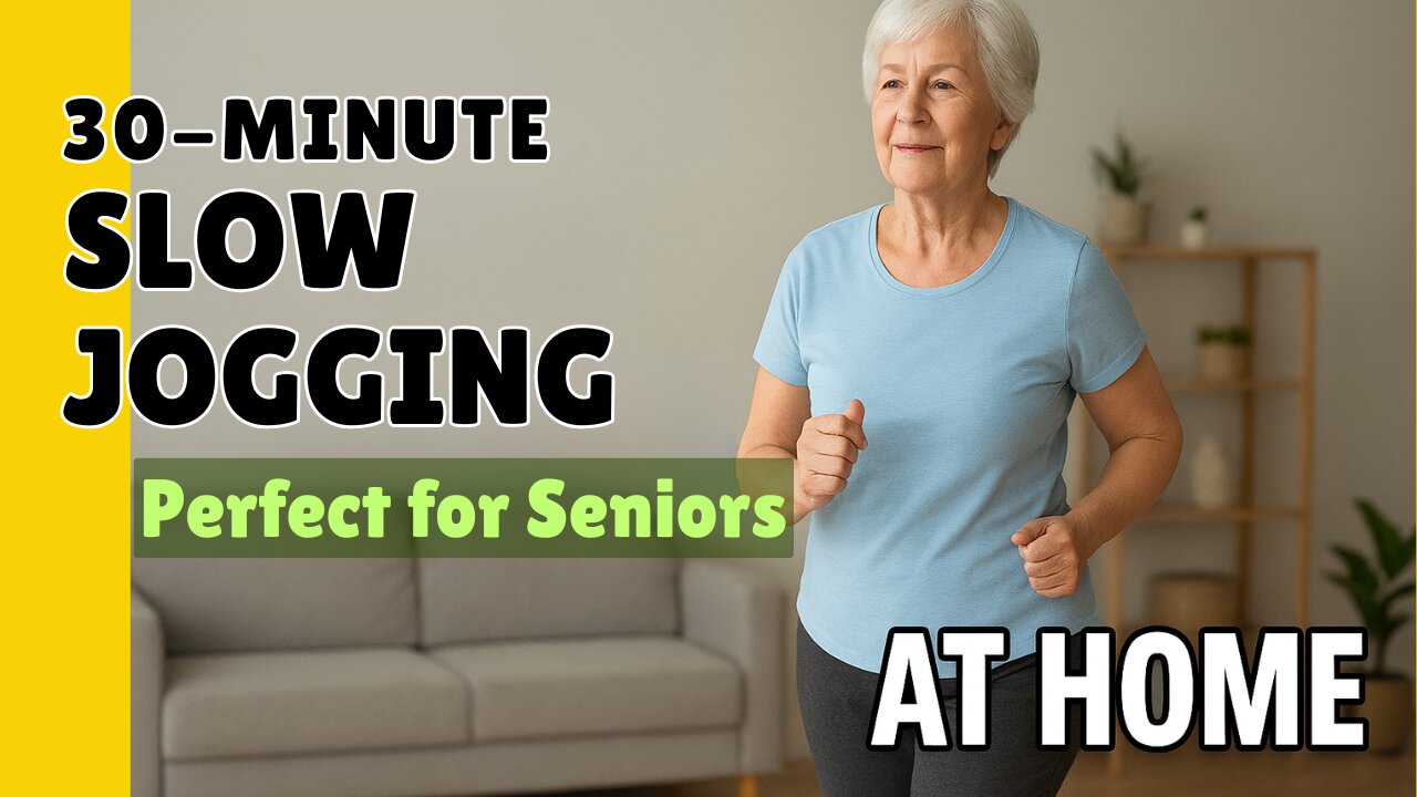 30-Minute Slow Jogging on the spot at Home | Easy & Safe Cardio for Seniors & Beginners