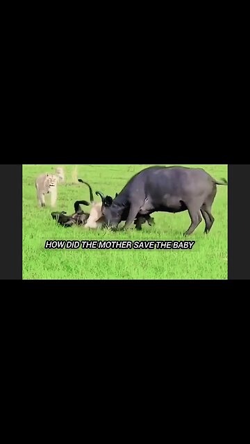 When a gurup tiger attacked a buffalo baby, how did the mother save the baby 🐅 🐃 🦬