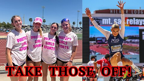 Track Meet Officials make girls REMOVE PROTECT GIRLS SPORTS shirts so TRANSGENDERS can DOMINATE them