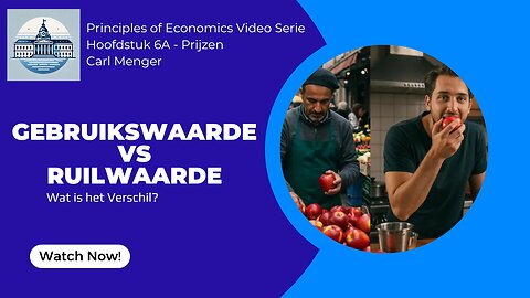Principles of Economics van Carl Menger H6A - Gebruikswaarde VS Ruilwaarde