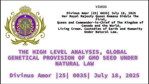 THE HIGH LEVEL ANALYSIS, GLOBAL GENETICAL PROVISION OF GMO SEED UNDER NATURAL LAW.