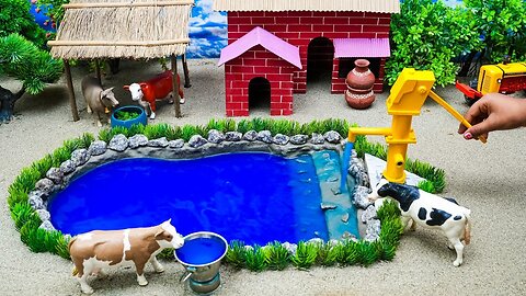 DIY how to make cow shed | house of animals | horse house – cow shed | mini hand pump |woodwork