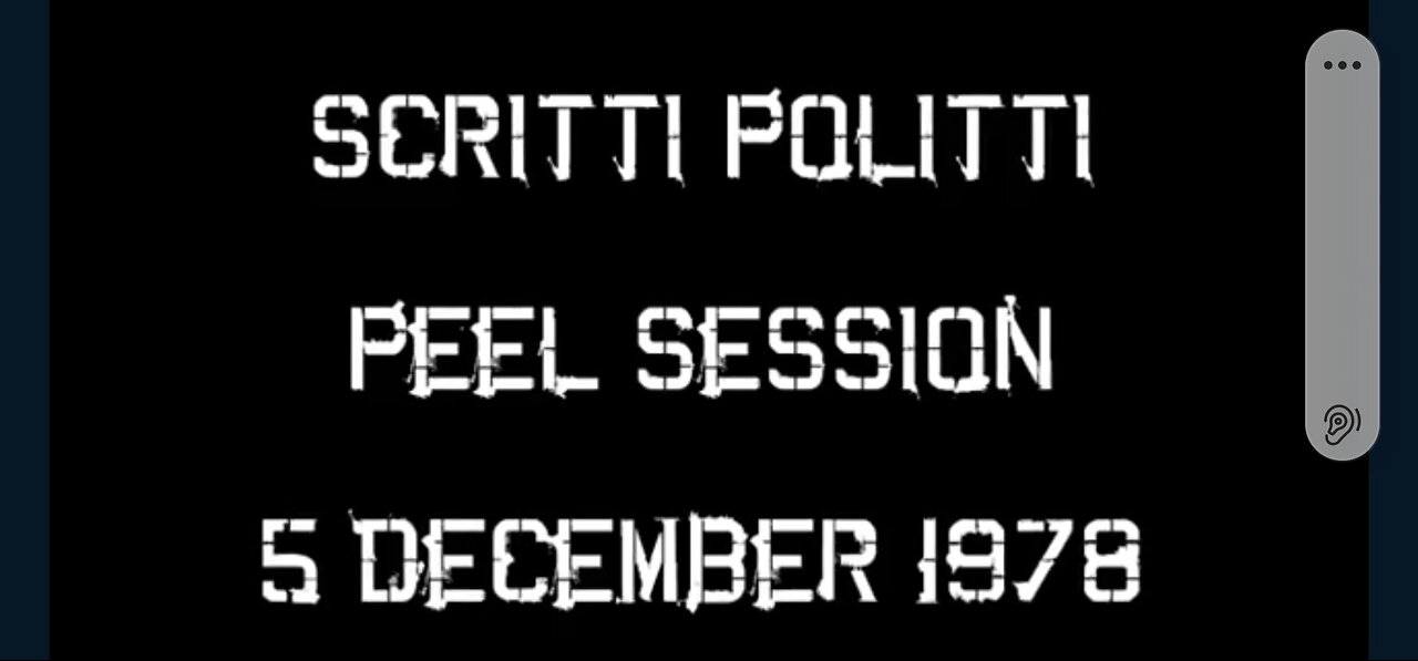 SCRITTI POLITTI, JOHN PEEL SESSION 1978