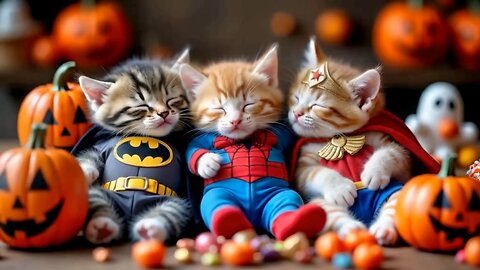 Adorable Kittens Experience Their FIRST Halloween 🎃👻 | Trick-or-Treating Cats in Costumes