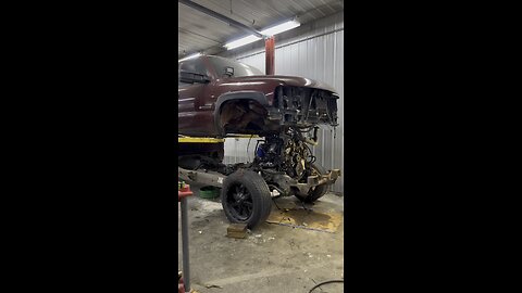 Lowering cab back on the Duramax build