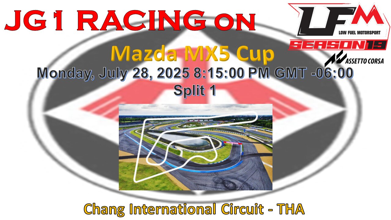 JG1 RACING on LFM - Mazda MX5 Cup - Chang International Circuit - THA - Split 1