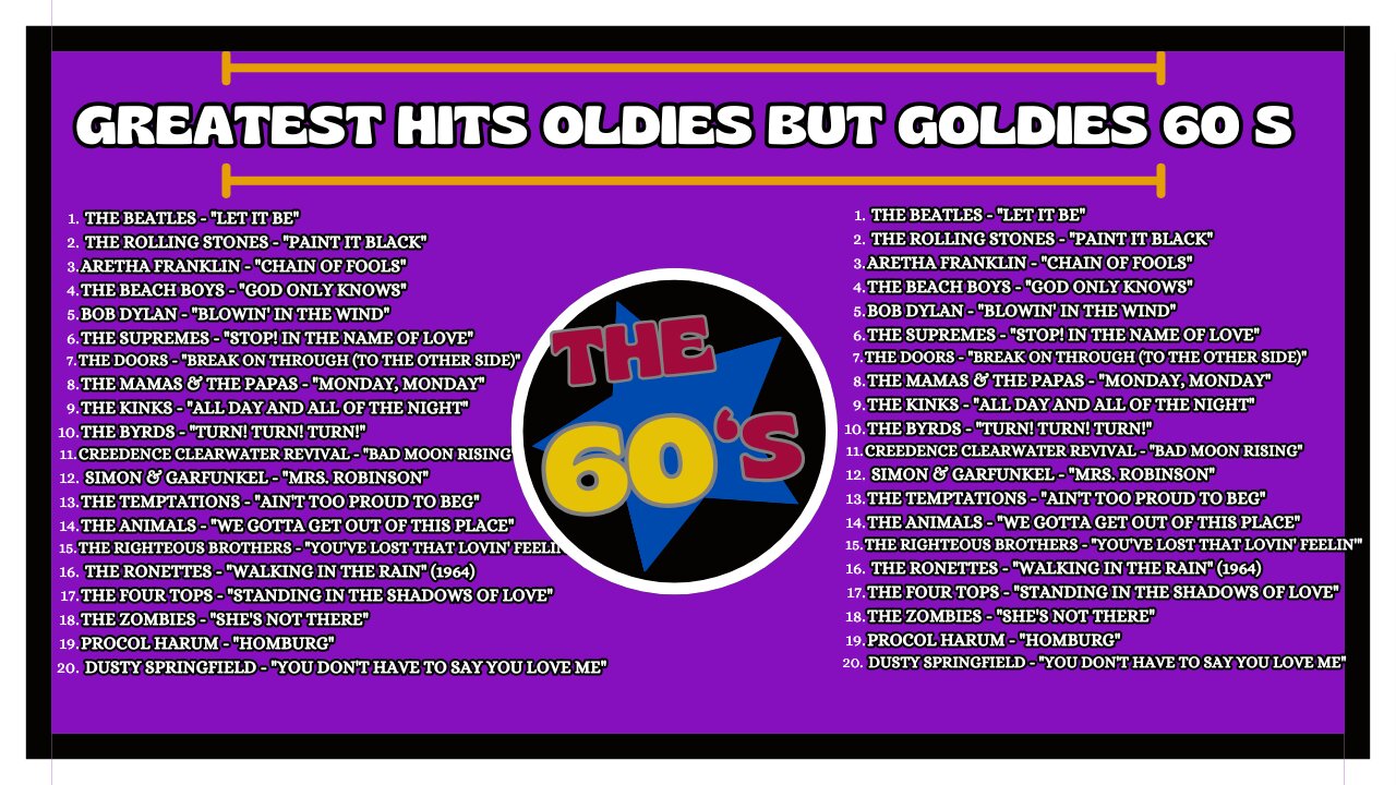 Golden Oldies Greatest Hits Of 60s 60s Music Hits Best Old Songs Of