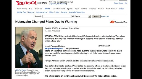 7/7 London Bombings a 2005 surprise attack but 'Netanyahu changed plans due to warning' Tony Gosling