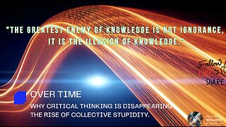 🚨🚨 Wake up America: Why Critical Thinking Is Disappearing, The Rise of Collective Stupidity. 🚨🚨