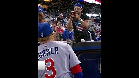Justin Turner grants mini-me's birthday wish!
