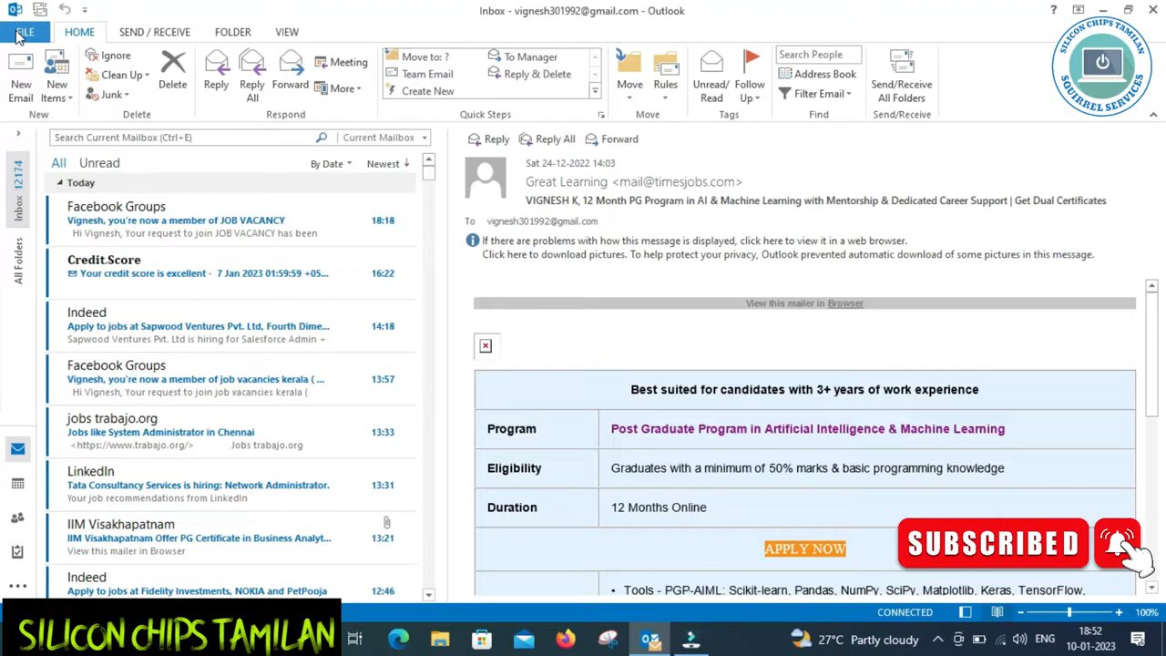 Outlook mail format