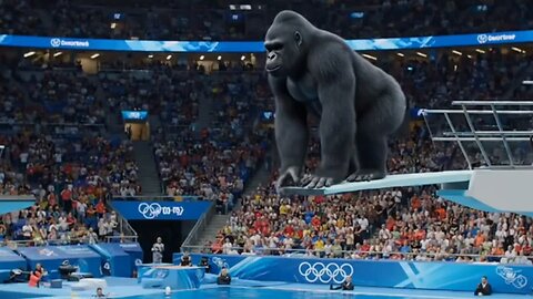 Horror and Biggest Giant Monsters Diving Olympics Competition USA Sports Finals