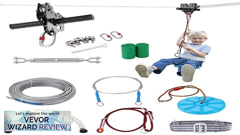 VEVOR Zipline Kit for Kids and Adult 120 ft Zip Line Kits Review