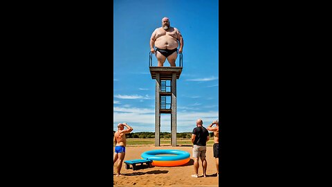 He jumped from a tower… into a baby pool?! 😂💥