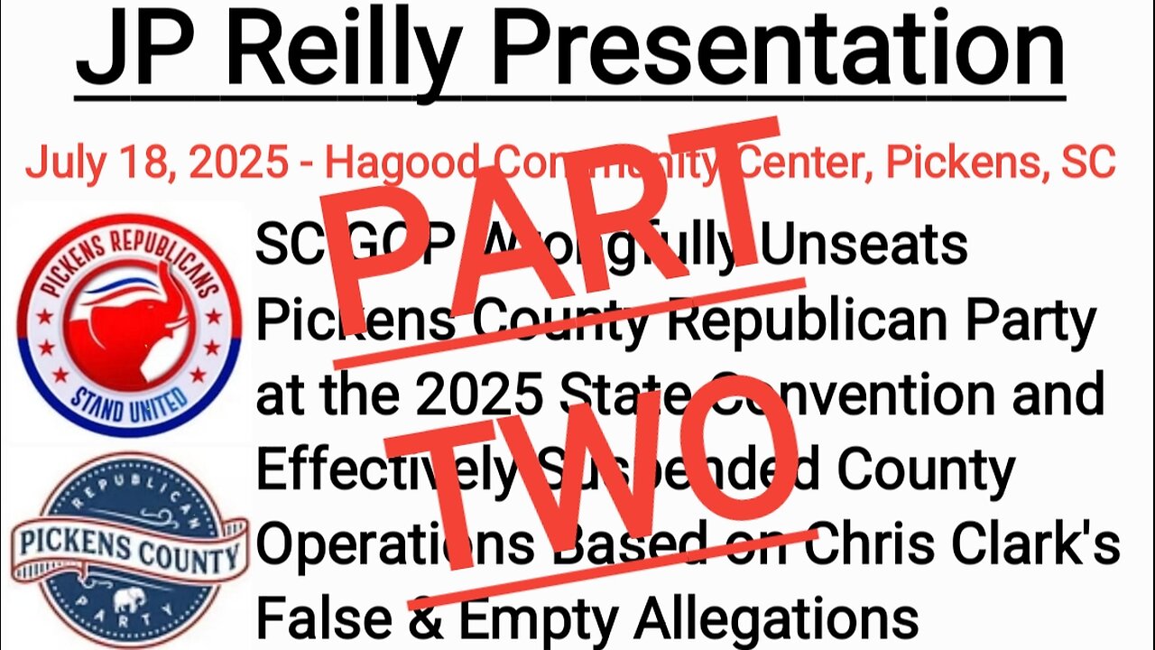 SC GOP Unseats Pickens, Part 2
