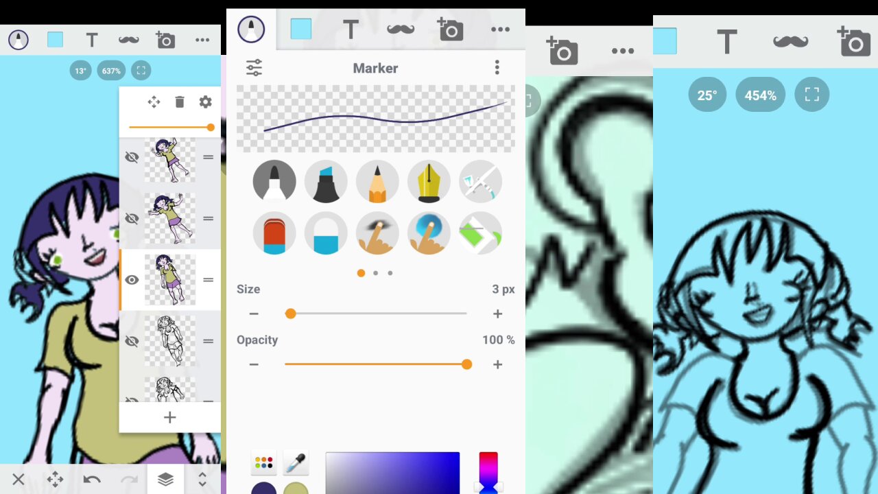 time lapse art video - drawing Flayce Lovan and Traviel Pinedancer May 9th 2025