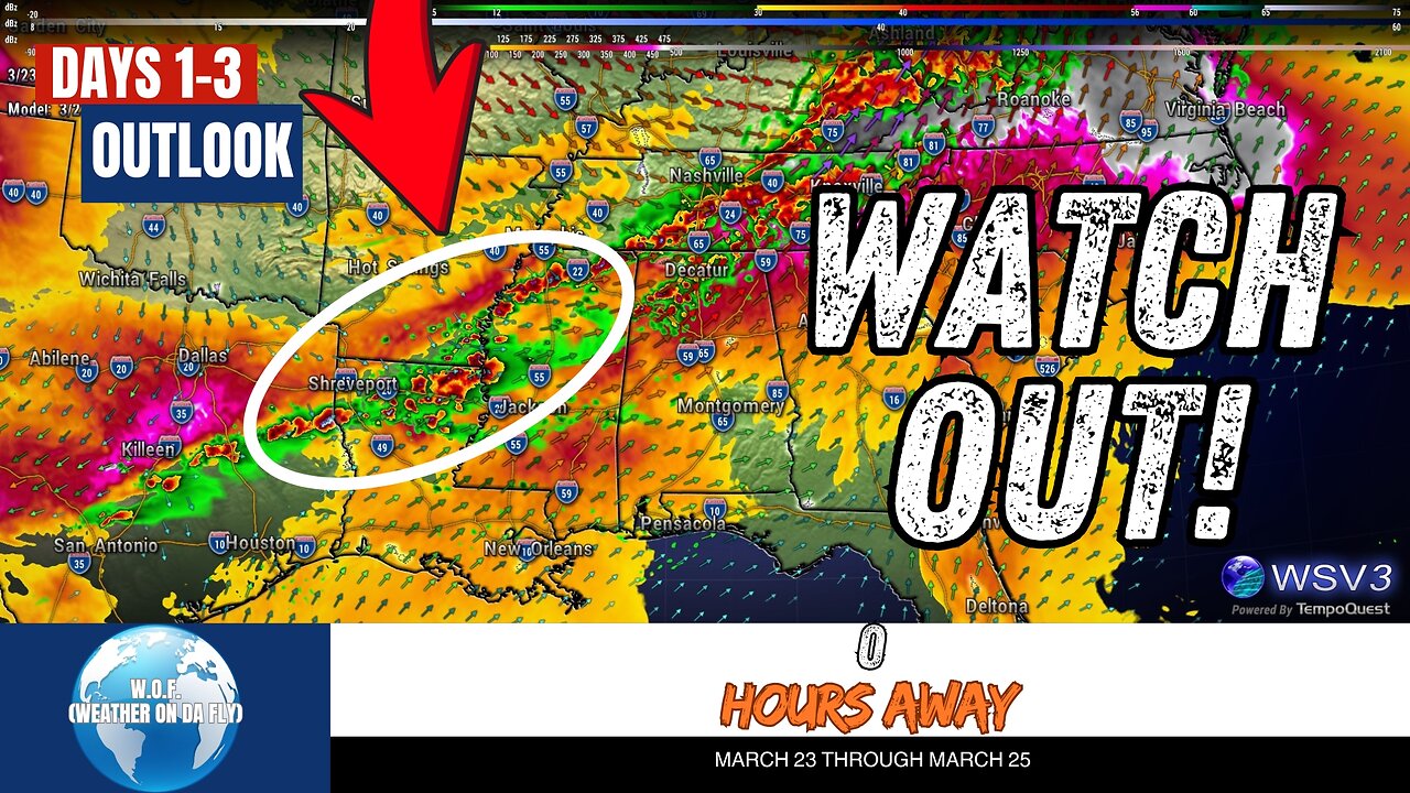 ⚠️ Tornado & Hail Threats Today: Lower MS Valley Impact! March 23