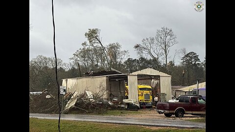 Video: Tornado damage in East Fork area of Kentwood, Louisiana.