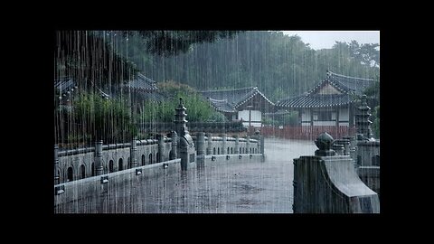 Korean Folk Village Rain Sounds 🌧 ASMR for Sleep, Study & Healing