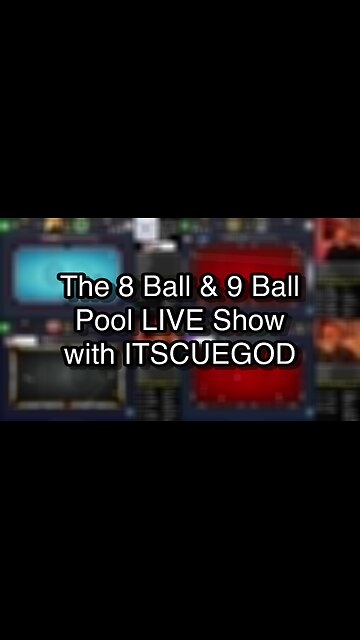 The 8 Ball & 9 Ball Pool LIVE Show with ITSCUEGOD