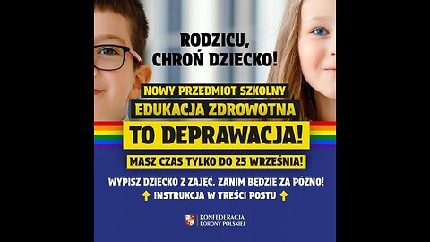 Stop Edukacji Zdrowotnej! Tzw. "Edukacja Zdrowotna" to deprawacja!