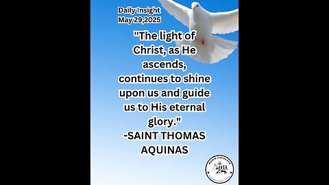 Daily Insight May 29, 2025 #faith #Saints #Insight