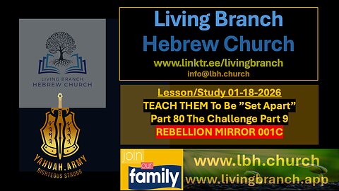 01-18-2026 TEACH THEM To Be ”Set Apart” Part 80 The Challenge Part 9 Rebellion Mirror 001C