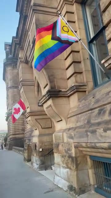 Look at this they took the Canadian flag down to put up LGBTQ+ up! 🤡