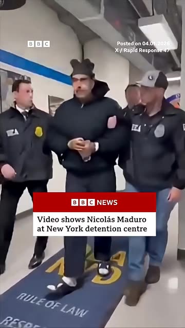 Video shows Nicolás Maduro in US custody.