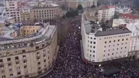 MASSIVE RALLY in Belgrade Demanding Leadership Step Down - 100,000 Estimate