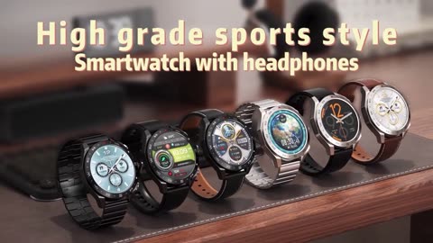 New Upgrade 2-in-1 Earphone Smart Watch Men NFC Bluetooth Call Music Earbuds Health Monitor