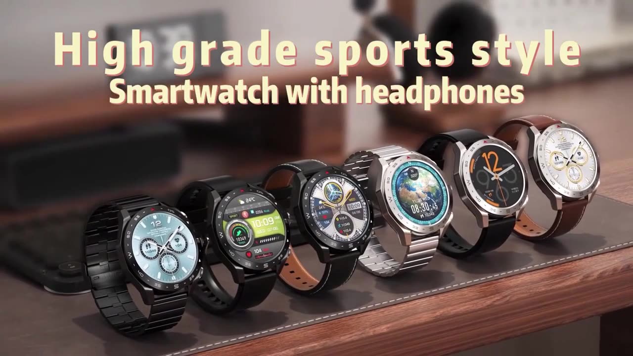 New Upgrade 2-in-1 Earphone Smart Watch Men NFC Bluetooth Call Music Earbuds Health Monitor