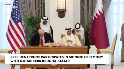 Trump & Qatari Emir Hold Signing Ceremony For Boeing Deal, Defense Agreements In Doha