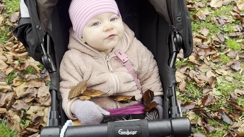Mommy’s Autumn Leaf Shower on Baby Kayla | Cute Fall Clip