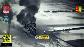 (Incredible Footage)Ukrainian Drone Strikes on Russian Train Carrying Mostly Fuel