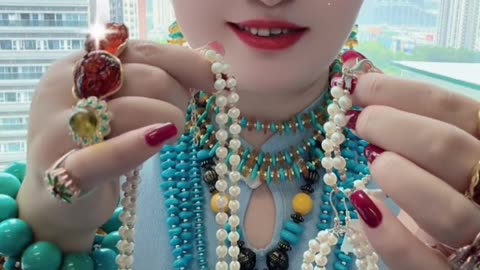 20250701-2 Sleeping Beauty Turquoise &Natural Pearl Set: Deep - Sea Poetry on the Neck