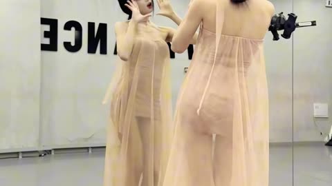 Nude Sheer Robe | Slim Legs & Sexy Dance