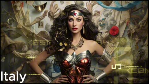 AI create Wonder woman for major countries