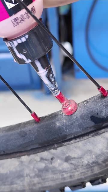 Bicycle tire went flat. Quickly added sealant, pumped it up and went riding on my MTB bicycle.