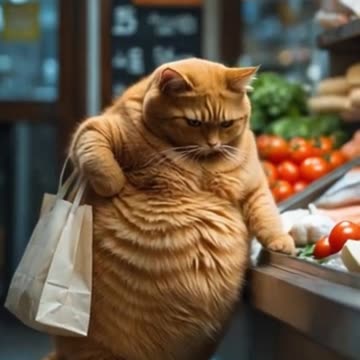 cat shopping for food