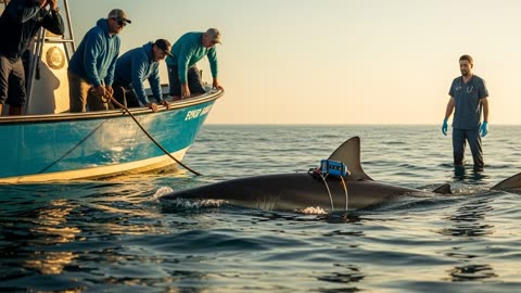 Giant Shark Rescue! Fishermans Brave Act Saves Life