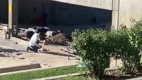 Construction work underway where Charlie Kirk was assassinated