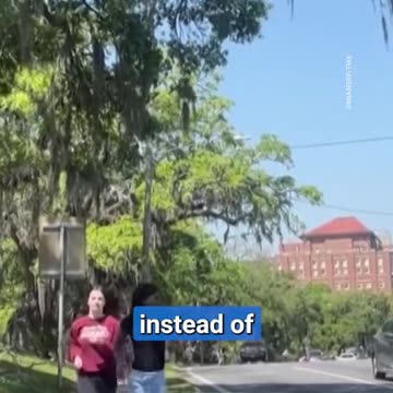 A student has sparked outrage by filming themselves walking