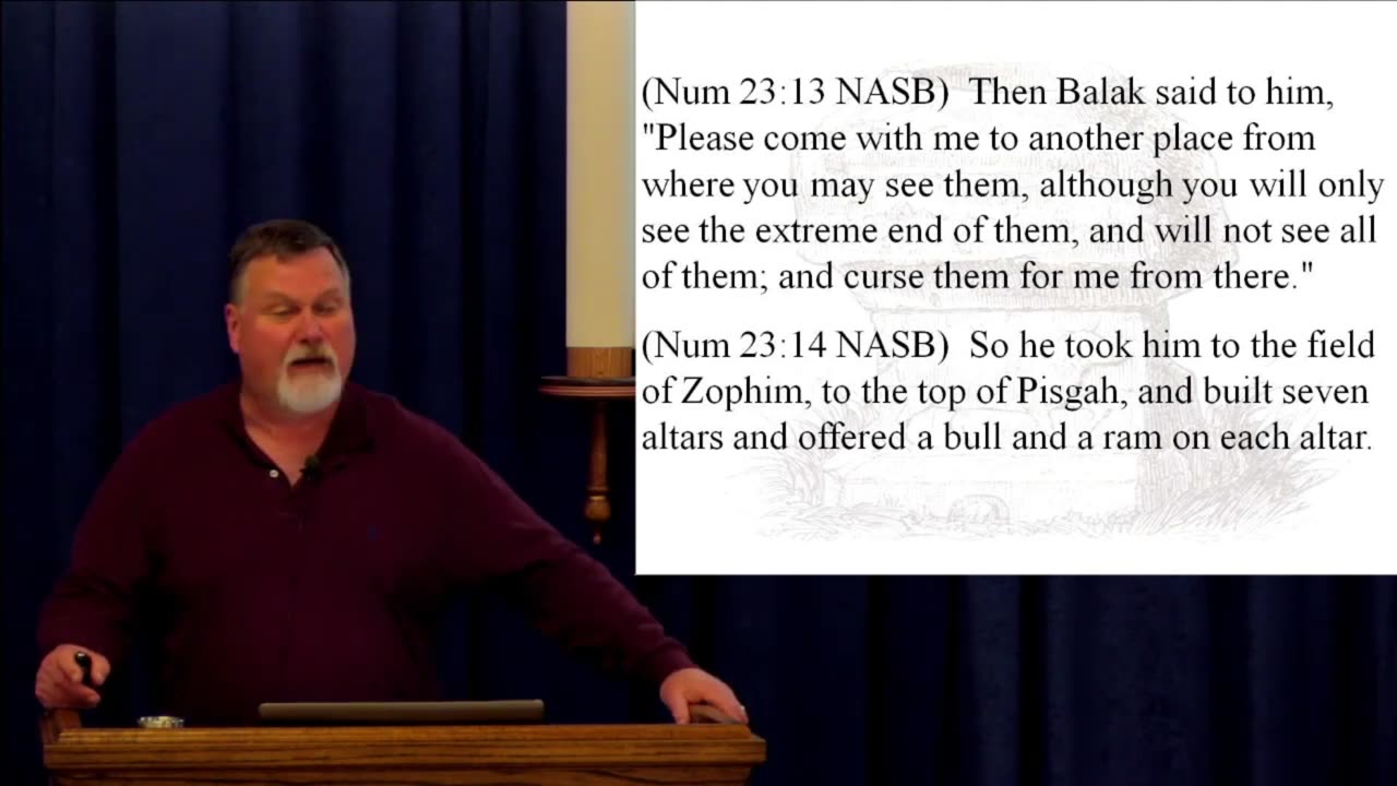 Numbers 23 – Balaam, Balak, seven altars, seven bulls and seven rams. 2023