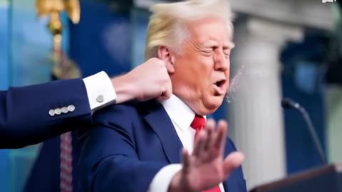 Trump getting punched during a speech